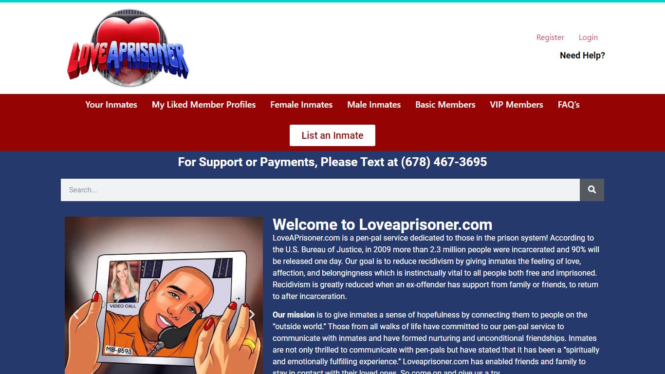 Loveaprisoner - Prison Inmate Pen Pals and Inmate Personal Profiles